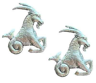 #ad 2 x Capricorn Star Sign Handcrafted From English Pewter Pin Badges PAG GBP 11.99