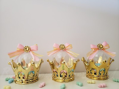 #ad 12 Princess Gold Fillable crowns Baby Shower Its a Girl Favors Prizes Decoration $21.99