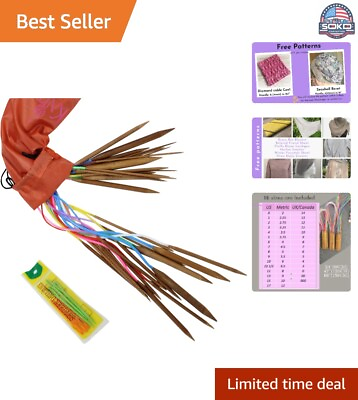 #ad Charitable 16 Sizes Bamboo Circular Knitting Needles Set with eBook and Storage $33.22