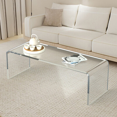 #ad 44#x27;#x27; Long clear acrylic coffee table living room bedroom tea table 16#x27;#x27; W x16#x27;#x27;H $279.99