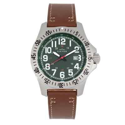 #ad NEW Elevon Aviator Watch Mens ELE120 12 Round Dial Date Stainless Leather Band $62.99