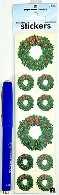 #ad Christmas Wreaths Scrapbooking Card Stickers NEW Paper House Flat Stickers $2.99
