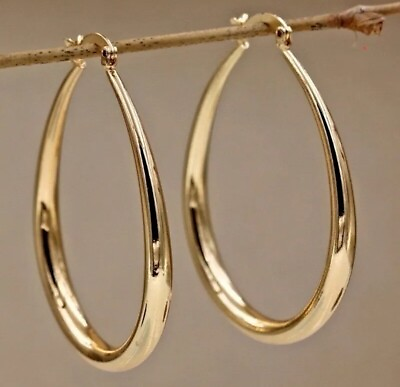 #ad Women#x27;s Fashion Jewelry Gold Oval Hoop Earrings 1 79 $4.60