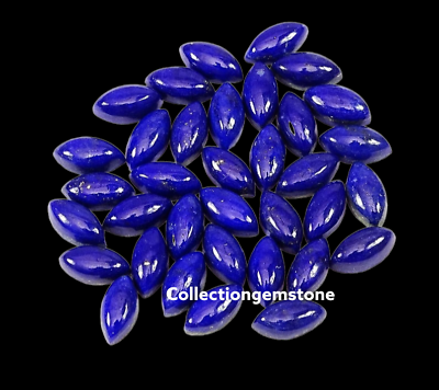 #ad 10 Pieces Natural Lapis Lazuli Both Side Polished Stone Size 8x10mm 15x30mm $20.90
