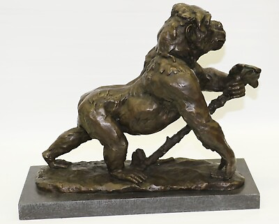 #ad Signed Fisher American Artist Large Gorilla Bronze Sculpture Statue animal Decor $399.00