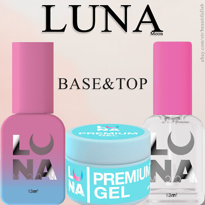 #ad LUNA BASE TOP: Rubber COVER No Wipe EXTENSION GEL Light Acrygel Nail POLISH $20.93