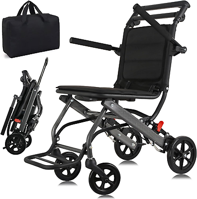 #ad Transport Wheelchair Only 15Lb Folding Portable Wheelchair with Hand Brake $446.99