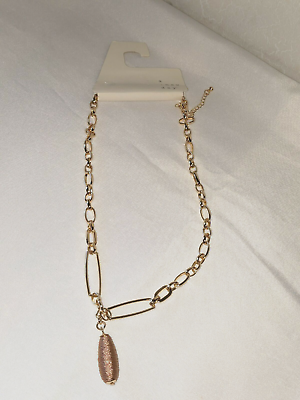 #ad A New Day Necklace Linked Chain amp; Thread Wrapped Teardrop 10quot; NEW $7.99