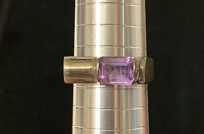 #ad Beautiful Vintage Thailand Marked 925 Sterling Purple Stone Amethyst Ring sz 8 $45.00