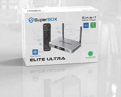 #ad SUPERBOX ELITE ULTRA TV BOX Media Player Voice Command Remote 4GB128GB Wi Fi 6 $399.00