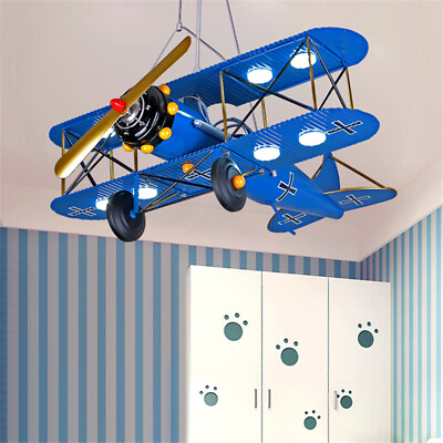 #ad Modern Airplane Shape Chandelier Cartoon Pendant Lamp Kid#x27;s Room Ceiling Light $179.00