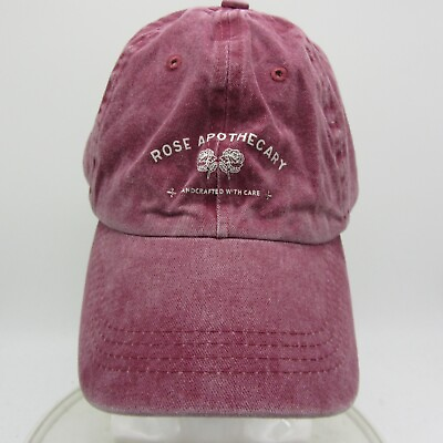 #ad Rose Apothecary Adult Hat Baseball Cap Red Handcrafted With Care Strap Back $18.99