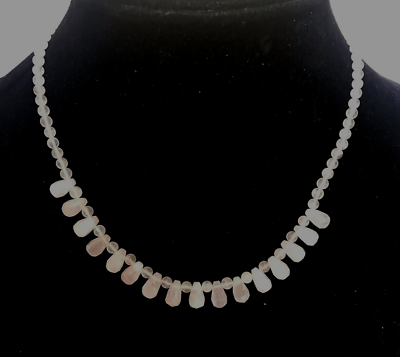 #ad Single Strand Small Translucent Spherical Teardrop Rose Quartz Beads 17quot; NOS $29.99