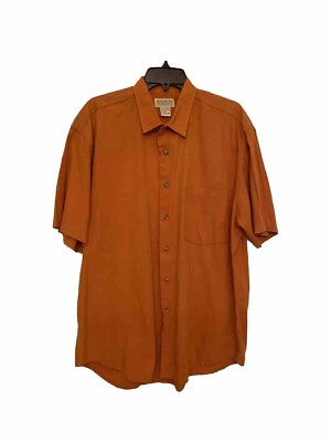 #ad Banana Republic Orange Safari Travel Shirt Button Up Cotton Pocket Size Large￼ $15.88
