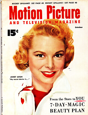 #ad Oct 1953 MOTION PICTURE Mag Janet Leigh Cover Feature Debra Paget Marilyn Monroe $14.50