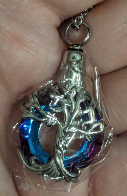 #ad TREE LIFE CREMATION URN Necklace Pendant 22quot; Sterling Silver Blue Purple $24.19