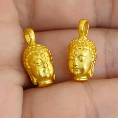 #ad 1Pcs Pure Yellow Gold 3D Bless Women Mini Buddha Pendant $38.59