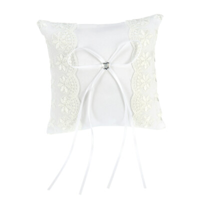 #ad 15 *15cm Wedding Ring Bearer Pillow Floral White Bolster Bride $10.45
