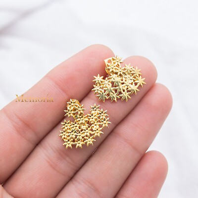 #ad Elegant Gold Plated Natural Earring 925 Solid Sterling Silver Earrings For Gift $37.00