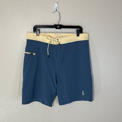 #ad Driftline Shorts Mens Blue Yellow Original Drifties Wetsuit Lined Boardshorts 36 $49.00