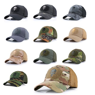 #ad Camouflage Baseball Cap With Skull USA Tactical Operator Army Military Camo Hat $12.99