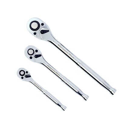 #ad 3 Piece Quick Release Ratchet Set with Teardrop Head 90 Tooth Ratchet with F... $50.44
