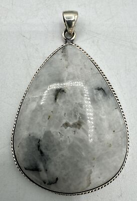 #ad 925 Sterling Silver Large Natural Dendrite Opal Pendent Gemstone Dendritic 2x1.5 $17.99