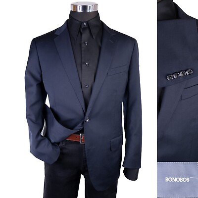 #ad Bonobos Mens Blazer Sport Coat Two Button Casual Jacket Size 42S Slim Wool Suit $69.75