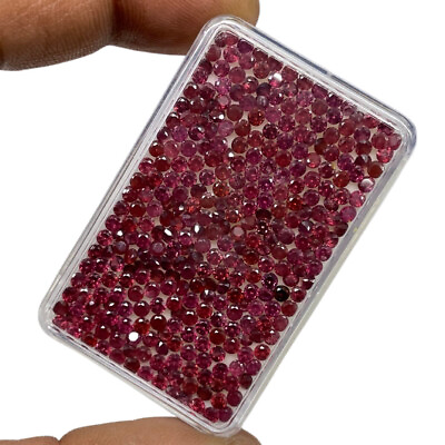 #ad 100 Pcs Natural Rhodolite Garnet 2.5mm Round Cut Untreated Loose Gemstones Lot $12.50