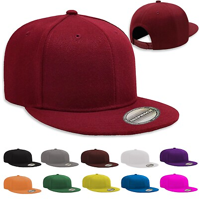 #ad Unisex Hip Hop Adjustable Snapback Hat Flat Brim Visor Baseball Cap Plain Hats $7.99