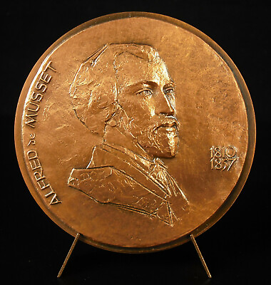 #ad Medal Alfred Of Musset Poet Winn Poem The Night of December 1974 Copper $156.37