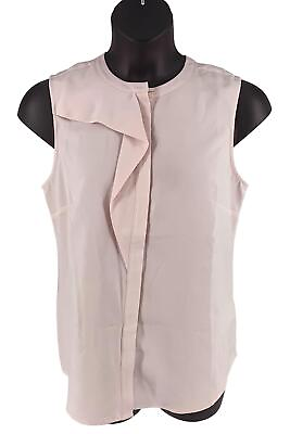 #ad Elizabeth amp; Clarke Stain Repellent Sleeveless Flounce Top Pink $20.99