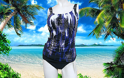 #ad New GIDEON OBERSON by GOTTEX Blue and Silver BATHING SUIT Tankini SZ 6 $39.99
