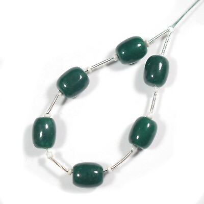 #ad AAA Natural Dark Green Agate Smooth Drum Gemstone 5quot; Loose Beads For Jewelry $14.89