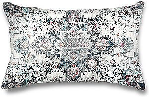 #ad Red Turquoise Mandala Boho Throw Pillow Covers Linen 12quot; x 20quot; Style 13 $18.21