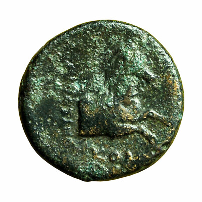 #ad Ancient Greek Coin Kolophon Ionia Magistrate AE13mm Apollo Horse 03945 $36.99