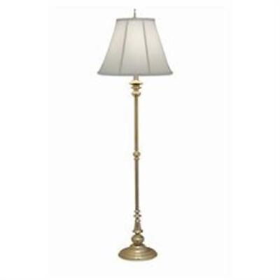 #ad Stiffel 67 in. Milano Silver Floor Lamp with Oyster Silksheen Shade $178.20
