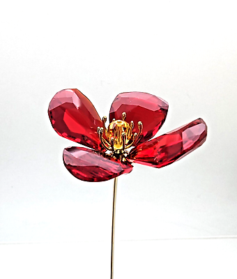 #ad New SWAROVSKI 5646018 Champagne Gold Garden Tales Red Poppy Flower Decoration $109.65