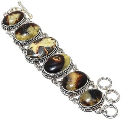 #ad Septarian Stone Gemstone Handmade Ethnic 925 Silver Bracelet 7 8quot; $44.86