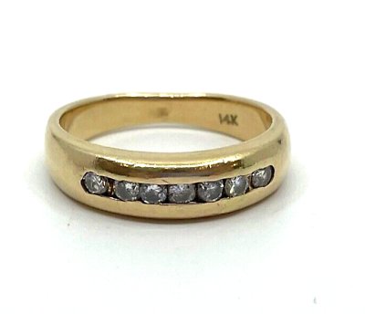 #ad 14k Yellow Gold Mens Diamonds Wedding Band Ring Size 9 $498.00