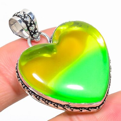 #ad Heart Bi Color Tourmaline Gemstone Handmade Ethnic Jewelry Pendant 1.65quot; TN 883 $5.99