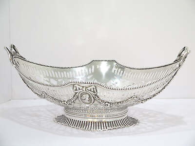 #ad 16.25 in European Silver Antique Dutch Medallion Bow Footed Bowl Centerpiece $2375.00