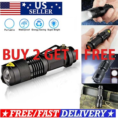#ad LED Tactical Flashlight Military Grade Torch Small Super Bright Handheld Light* $5.99