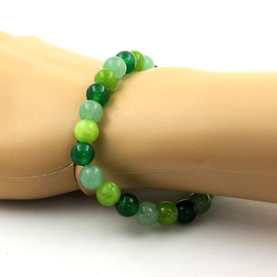 #ad Bracelet Beads Aventurine Peridot Agate Green $23.00