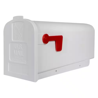 #ad Parsons White Medium Plastic Post Mount Mailbox $14.82