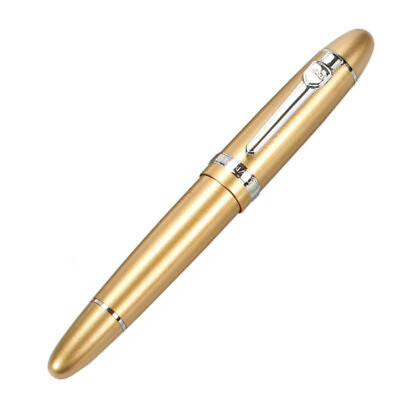 #ad Jinhao 159 Metal Clip Fountain Pen 0.5mm Nib Writing Silver Clip Champagne Gold $5.97