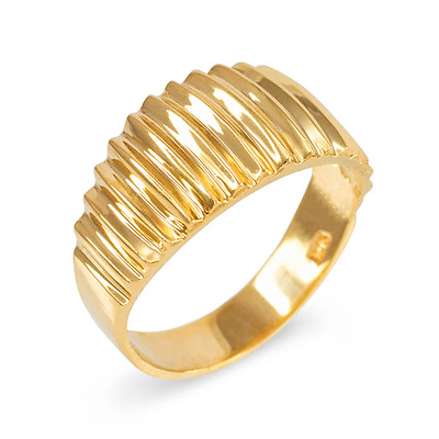 #ad Pure 10k Yellow Gold Domed Ribbed Ring $239.99