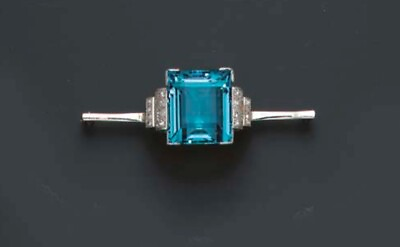 #ad Syn Blue Topaz CZ Tie Pin 925 Sterling Silver Evening Party Smiple CZ Jewelry $194.35