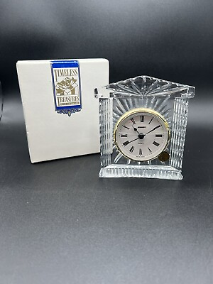 #ad Staiger Quartz amp; Cristal d’Arques 24% Lead Crystal Grecian Clock With Box $24.50