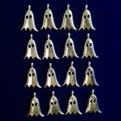 #ad 16Pcs 19x12x1mm Carved Tibetan Silver Ghost Pendant Bead PJ3975 $16.37